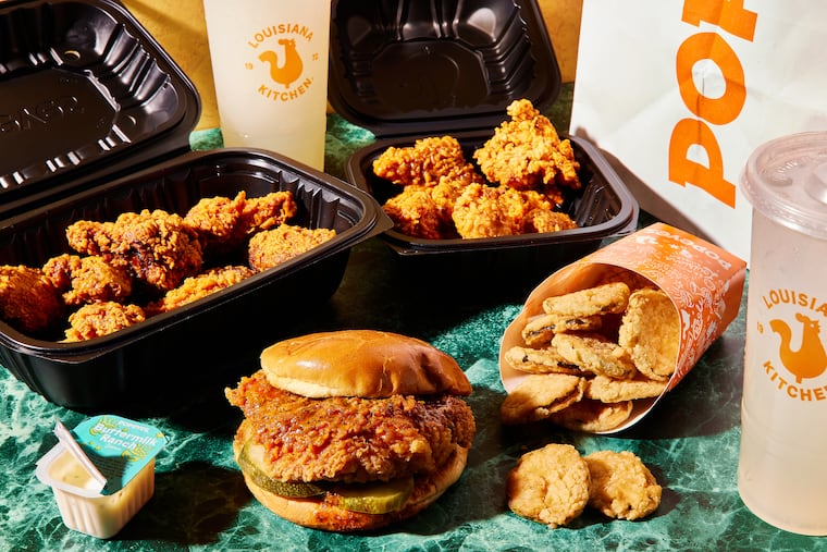 An array of pickle menu items from Popeyes. MUST CREDIT: Justin Tsucalas/For The Washington Post
