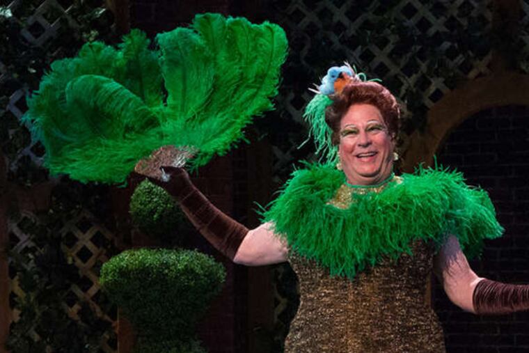 "Cinderella" its 10th annual panto. The Dame inhabits Hazel Opfinder, Cinderella's departed mother - or, reincarnated, a tree, or the bluebird of happiness. With her aboard, the show never drags. (Photo: Mark Garvin)