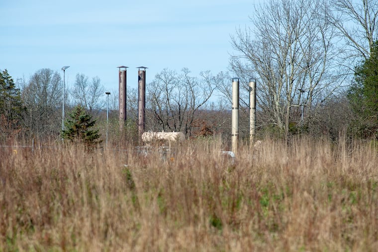 The proposed site of a compressor station for the Adelphia Gateway pipeline sits a few hundred feet from the former home of Tom Cuce and Rose Merrigan.