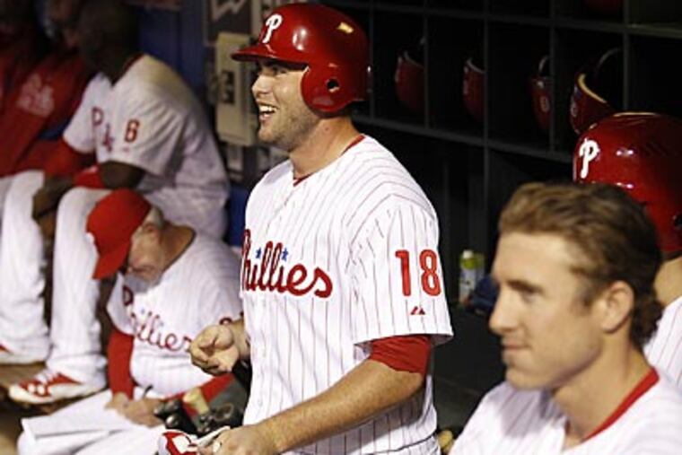 The Phillies' bench gave rookie Darin Ruf the silent treatment after his first major-league home run. (Yong Kim/Staff Photographer)