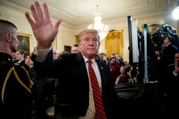 President Donald Trump departs after the 2019 Prison Reform Summit and First Step Act Celebration in the East Room of the White House last week.
