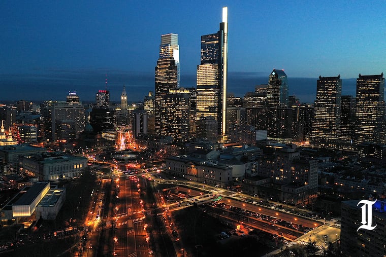The Benjamin Franklin Parkway as seen by a drone.