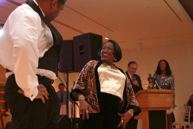 Councilwoman Marian B. Tasco dances with Kevin Vaughn at the "Council's Got Talent" fund-raiser at the Pennsylvania Academy of the Fine Arts.