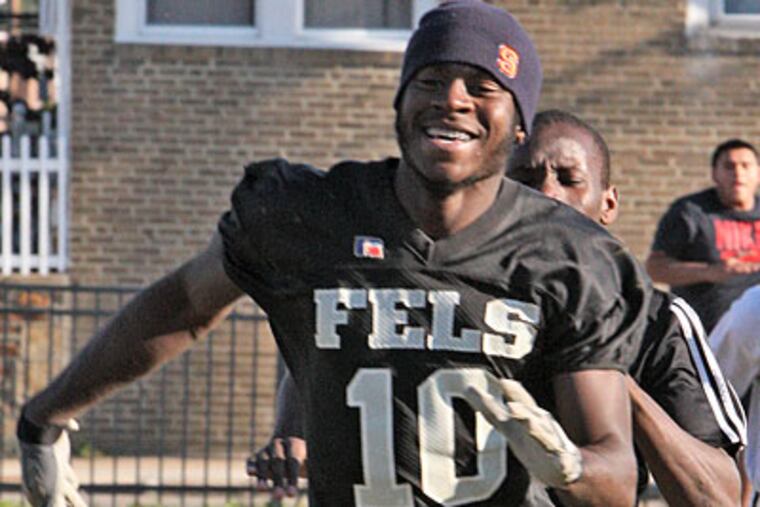 Fels receiver Nijay Kelly has set his sights on a pro sports career. (Steven M. Falk/Staff Photographer)