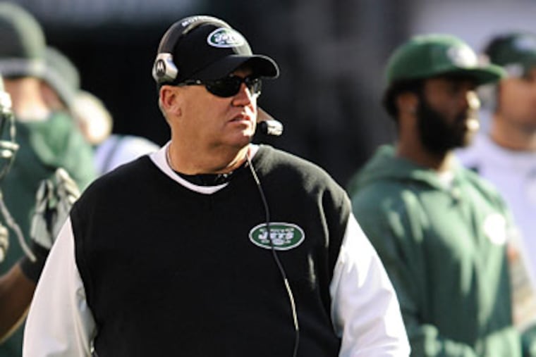 Jets head coach Rex Ryan praised Andy Reid's coaching ability. (Bill Kostroun/AP Photo)