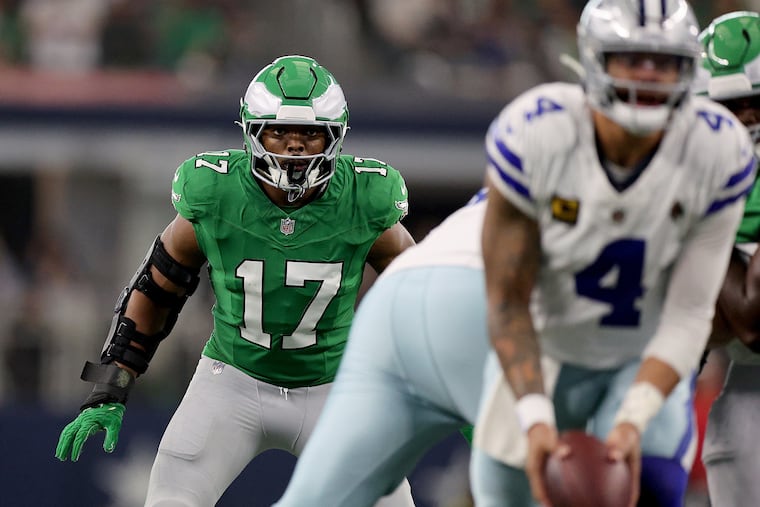 Eagles linebacker Nakobe Dean has made an impact when available amid an injury-plagued 2025 season.