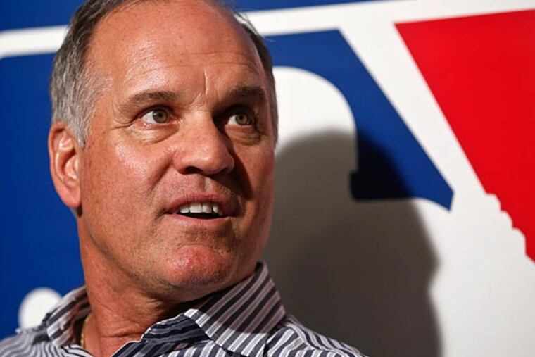Philadelphia Phillies manager Ryne Sandberg talks about his team during a news conference at the Major League Baseball winter meetings Tuesday, Dec. 9, 2014, in San Diego. (Lenny Ignelzi/AP)