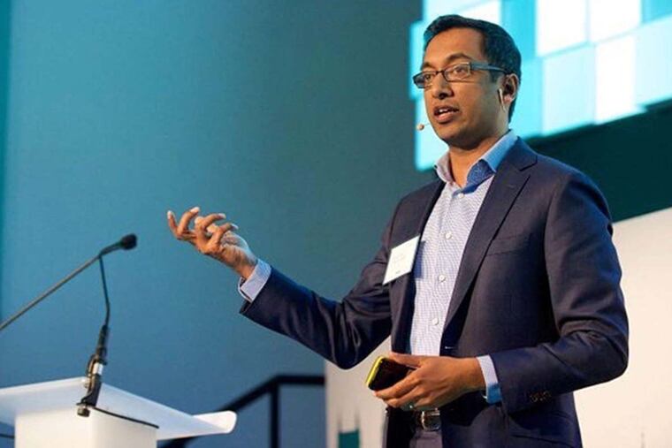 Apu Gupta, CEO of Curalate. QVC hired his Philadelphia company and its "visual commerce platform." Gupta said Curalate links social-media posts and images to product information and purchasing.