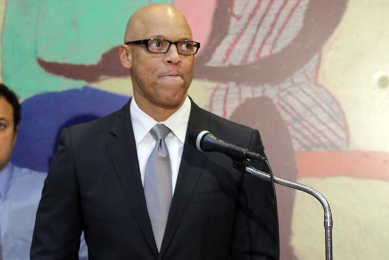 Superintendent Bill Hite announces the process of the closure of 37 Philadelphia schools during a press conference at the School Administration Building on north Broad Street December 13, 2012. ( DAVID SWANSON / Staff Photographer )
