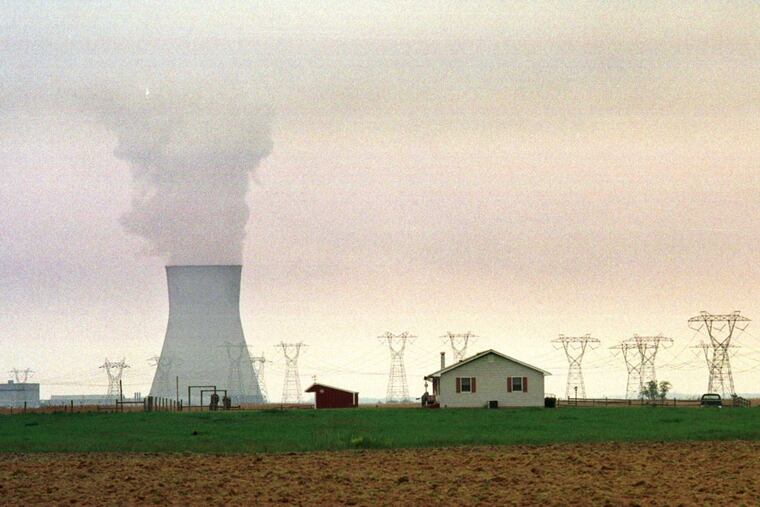A view of the Salem Nuclear Power Plant cooling tower in South Jersey.