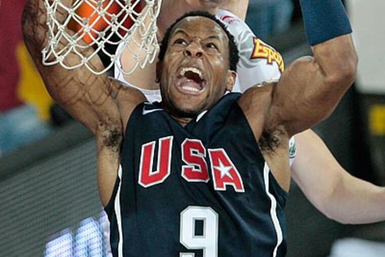 Andre Iguodala and the United States routed Greece in an exhibition game yesterday. (Arturo Rodriguez/AP file photo)