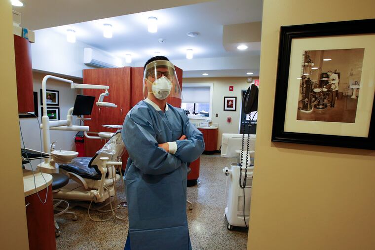 Michael Barnes in his South Philadelphia dental office in May.