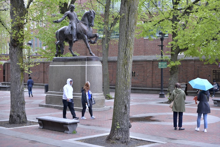 A statue of Paul Revere in Boston's North End. It is a bitter irony that the 250th anniversary of Revere's ride will take place under President Donald Trump, who is trashing the rule of law and the spirit of U.S. independence, writes Trudy Rubin.