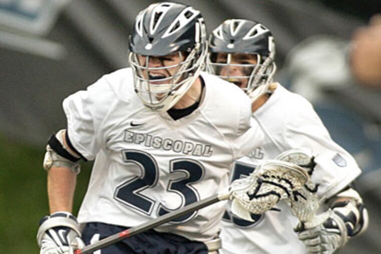 Episcopal's Billy McAvoy celebrates scoring a game-tying goal in the second quarter. (Elizabeth Robertson/Staff Photographer)