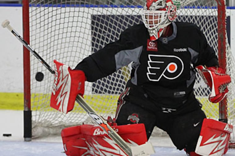 Goalie Cal Heeter is expected to start the season with the Phantoms. (Michael Bryant/Staff Photographer)