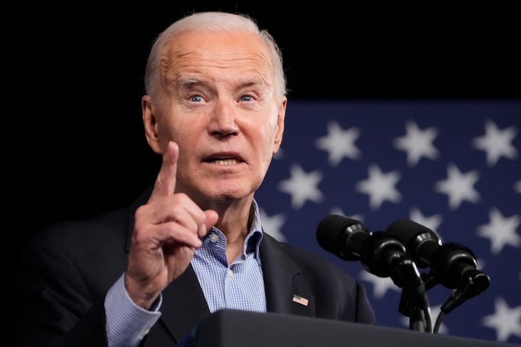 President Joe Biden speaks at a campaign rally on Saturday, March 9, 2024, at Pullman Yards in Atlanta.