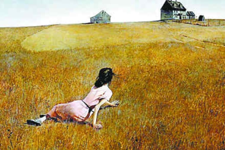 "Christina's World," probably Andrew Wyeth's best-known work, typifies his stylistic suggestions of detachment and alienation.