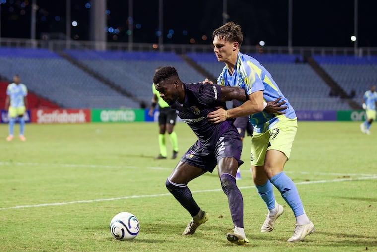 Frankie Westfield (right) suffered a minor hamstring injury in the Union's Concacaf Champions Cup win at Defence Force FC of Trinidad last week.