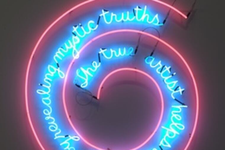 Bruce Nauman, creator of this neon work, is the subject of the winning proposal for 2009.