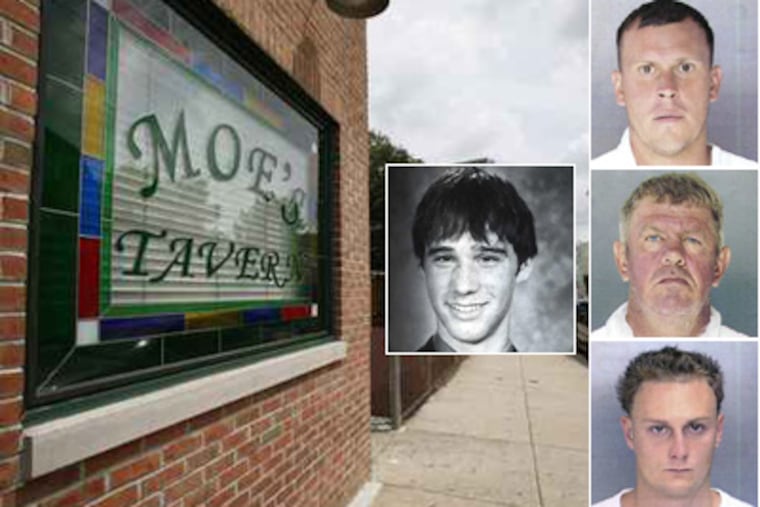 From top right: Francis Kirchner, James Groves and Charles Bowers were charged in the beating death of David Sale, shown left in his 2005 yearbook photo. (Eric Mencher / Staff Photographer)