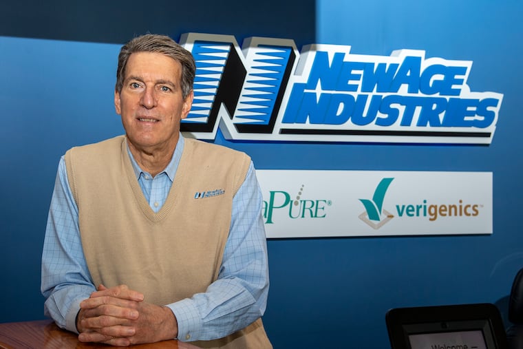 Ken Baker, CEO of NewAge Industries, at the company office in Southampton. Baker has donated $3 million to Montgomery County Community College to create a center that will promote employee stock ownership program.