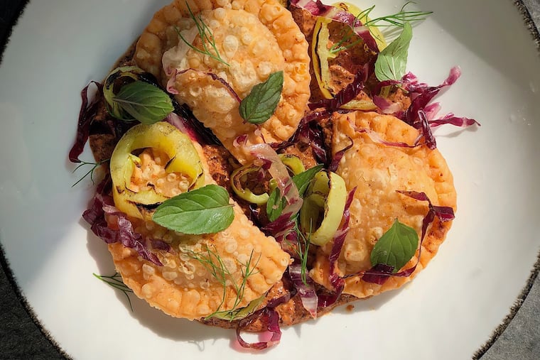 Eli Collins' squash-filled barbajuan, a ravioli-like fritter originally from Monaco. The dumplings are available as part of Dumplings 4 All's five-day event.