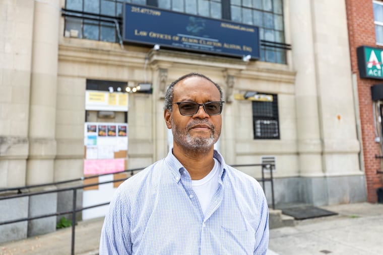 Alson Alston, 59, outside his law firm outside West Girard Avenue in Brewerytown .