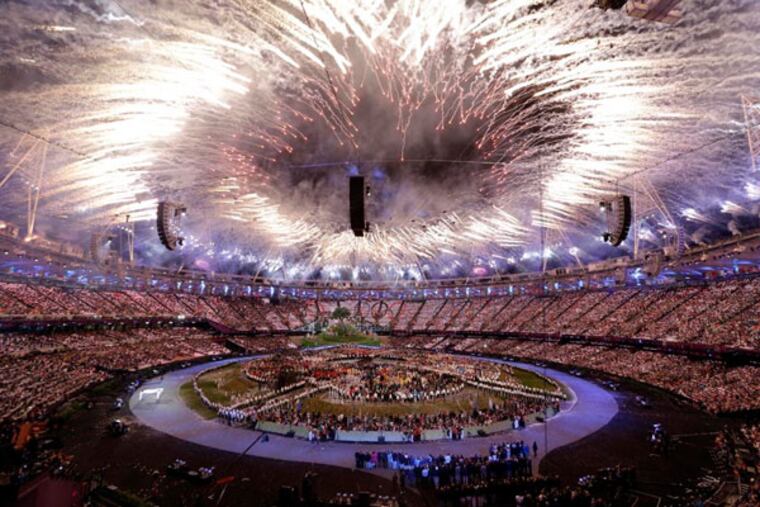 In this Friday, July 27, 2012, file photo, fireworks explode during the Opening Ceremony at the 2012 Summer Olympics, in London. (AP Photo)