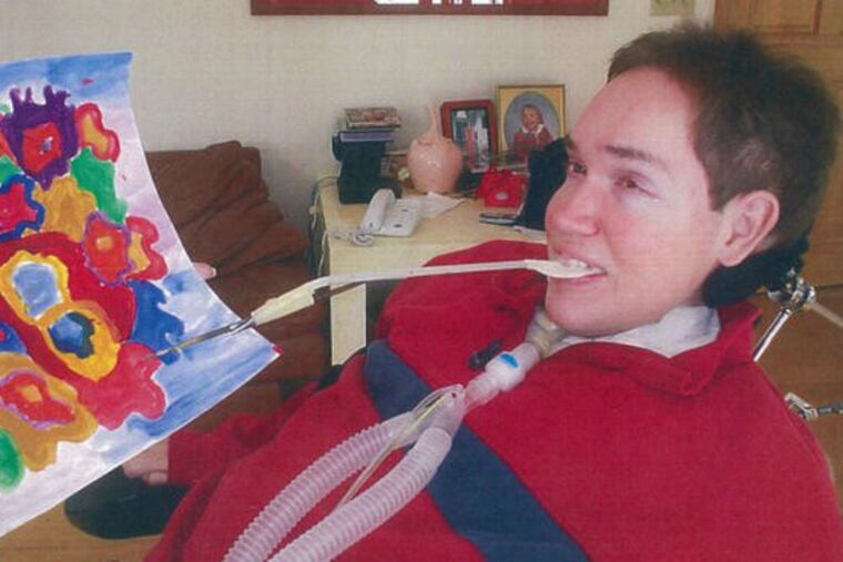 Eyal Sherman, at work on one of his paintings. He favored cheerful, exuberant colors.
