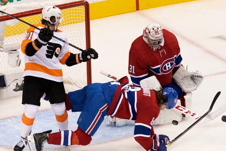 Travis Konecny, who led the Flyers with 24 goals during the season, is looking for his first of the postseason. The Flyers play the Canadiens today in Game 4 (3 p.m., NBCSP, NBCSN).