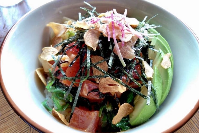 Goma bigeye tuna poke at Nom Nom Bowl.