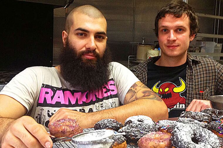 Dottie's Donuts founders Jeff Poleon (left) and Matt Quinn. (VANCE LEHMKUHL / Philly.com)