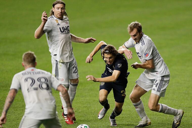 Medford native Brenden Aaronson (second from right) is on the way to becoming the first product of the Union’s youth academy to be sold abroad.