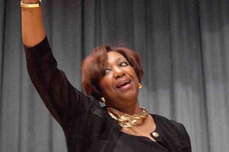 Superintendent Arlene Ackerman acknowledging principals during a meeting last week at Lincoln High School.