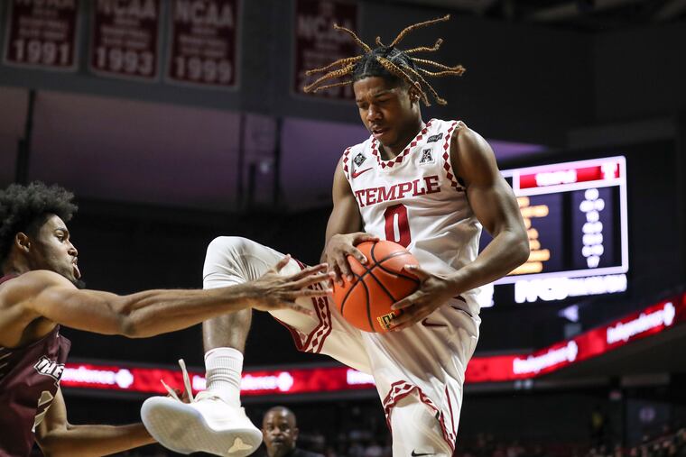 Temple guard Khalif Battle, here in a game early this season against Maryland-Eastern Shore, led the Owls with 19 points on Friday.
