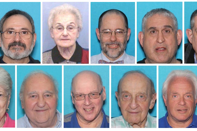 In this combo image made from photos provided by the United States District Court Western District of Pennsylvania are the victims of the Oct. 27, 2018, assault on the Tree of Life synagogue in Pittsburgh. (Top row, from left, Joyce Fienberg, Richard Gottfried, Rose Mallinger, Jerry Rabinowitz, Cecil Rosenthal, and David Rosenthal; bottom row, from left, Bernice Simon, Sylvan Simon, Dan Stein, Melvin Wax, and Irving Younger.)