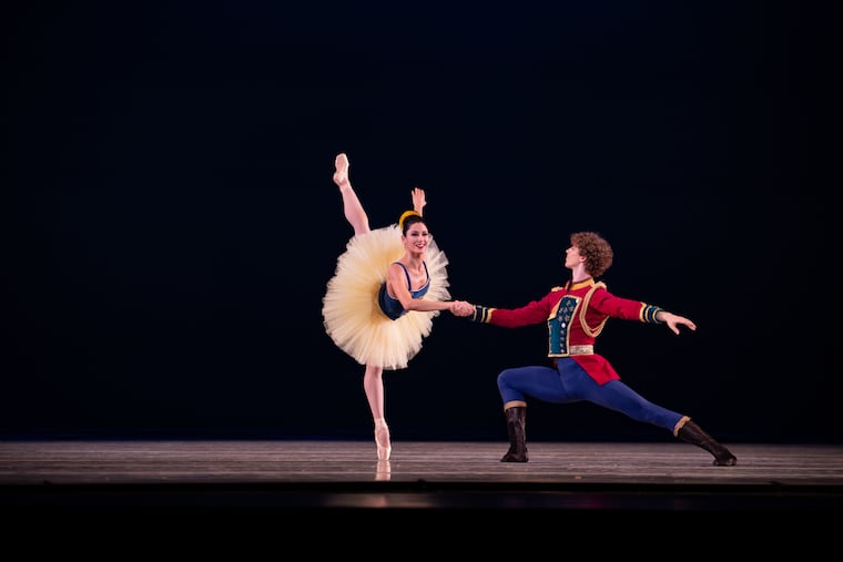 Philadelphia Ballet dancers Mayara Pineiro and Jack Thomas in George Balanchine's "Stars and Stripes."