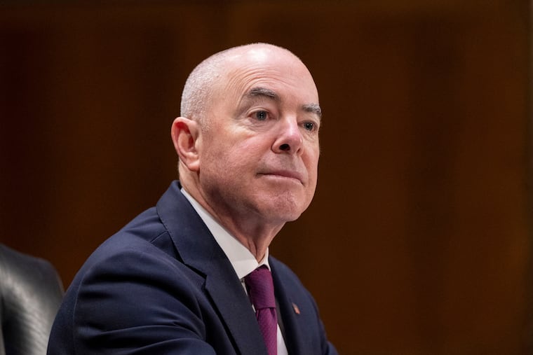 Homeland Security Secretary Alejandro Mayorkas testifies on Capitol Hill in November in Washington.