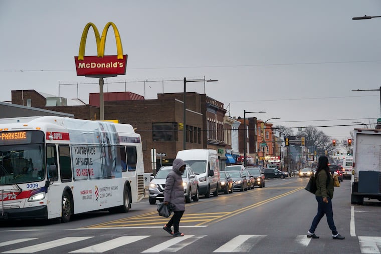 A view of 52nd Street near Sansom Street where one man was killed and another critically wounded on Feb. 24, 2020.