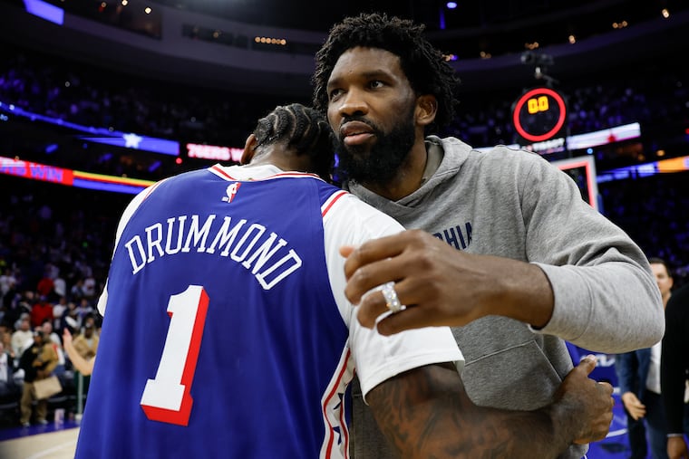 Sixers center Andre Drummond says he's embracing his role as a utility man at the center position and splitting that time with teammates Joel Embiid and Adem Bona.