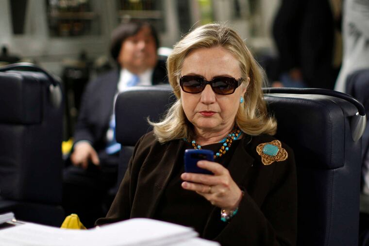 Secretary of State Clinton checked her BlackBerry inside a C-17 military plane bound for Libya in 2011. The phone is officially kaput on Tuesday.