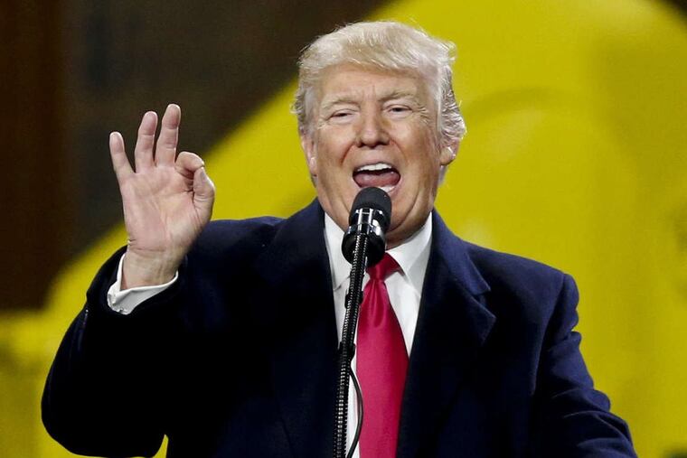 President Donald Trump speaks at H&K Equipment, Co. on Thursday, Jan. 18, 2018 in Coraopolis, Pa.