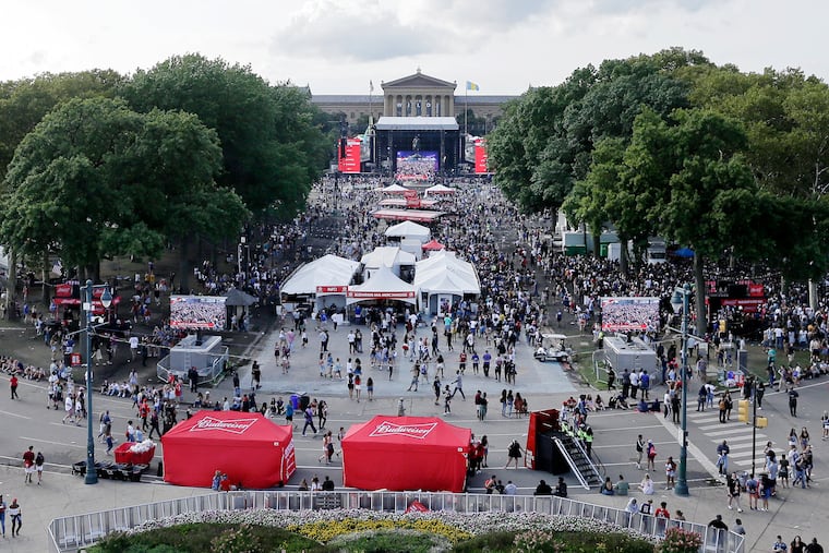 A view of the Made In America festival on the Ben Franklin Parkway in 2017.
