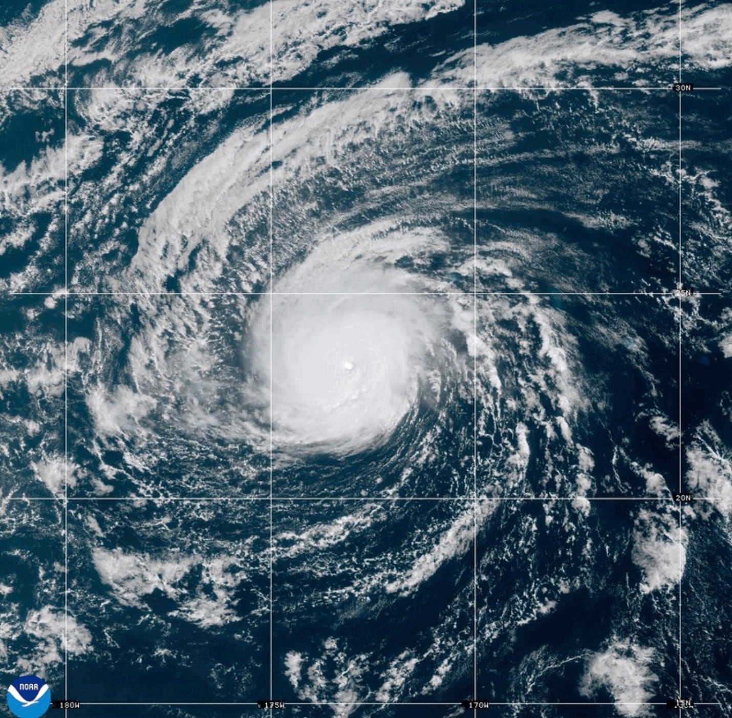 Nolo becomes a Category 3 Hurricane in the remote Pacific Ocean