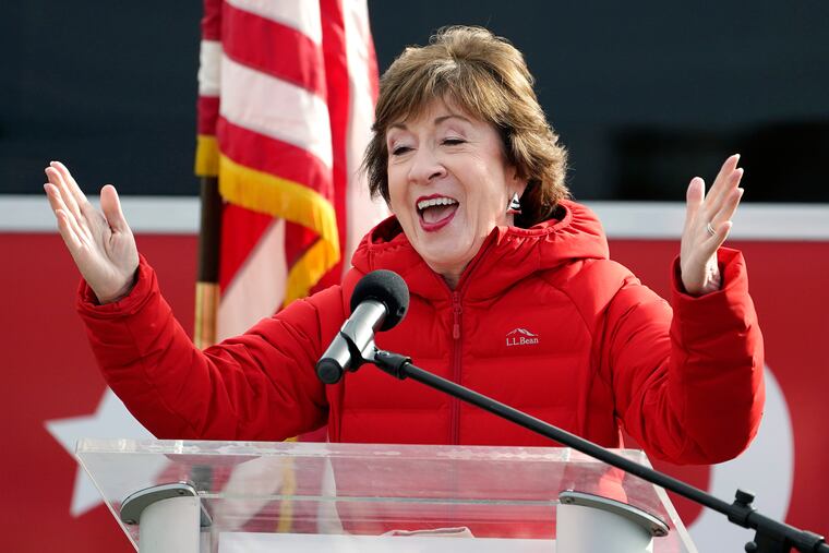 Republican Sen. Susan Collins, R-Maine, speaks on Wednesday in Bangor, Maine, after Tuesday's election.