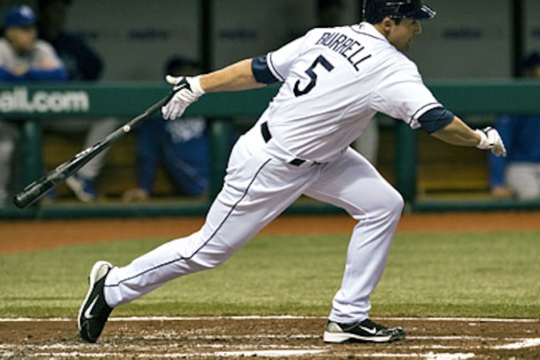 Former Phillie Pat Burrell's disappointing tenure with the Rays is over, but he will be playing for the Giants. (AP Photo/Steve Nesius)