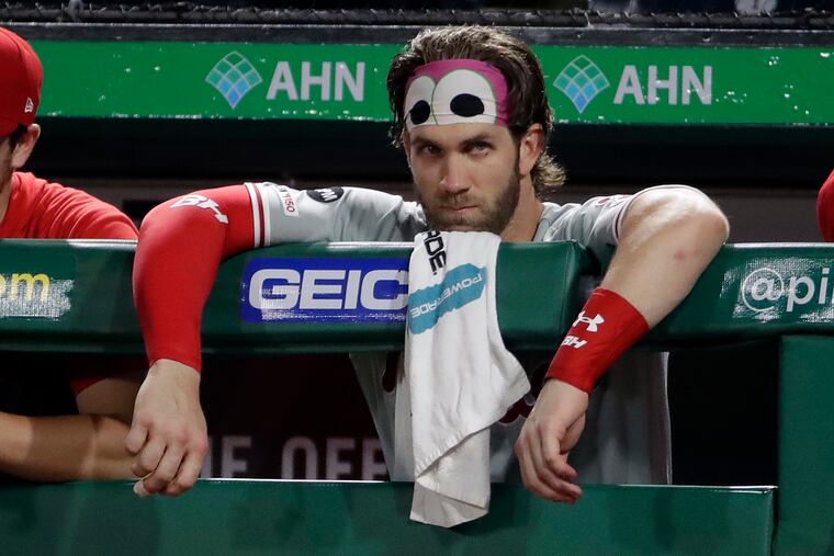 Bryce Harper isn't in the Phillies' lineup Wednesday for only the second time in 102 games this season.