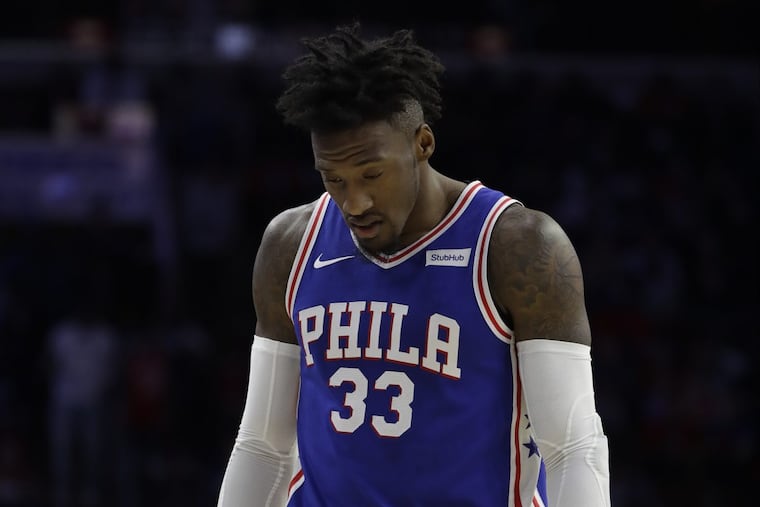 76ers small forward Robert Covington during the game against the Trail Blazers last Wednesday.