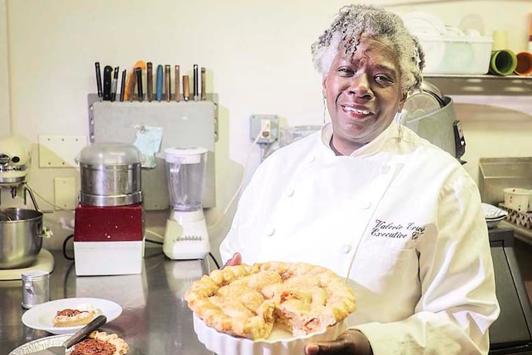 Chef Valerie Erwin of Geechee Girl Rice Cafe with one of her classic apple pies