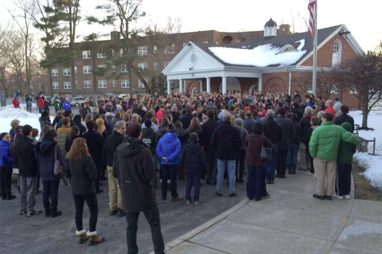 A candlelight vigil was held at the Shipley School in Bryn Mawr, which was forced to come to grips with tragedy when the body of eighth grader Cayman Naib was found on the grounds of his Newtown Square home, dead from a self-inflicted gunshot wound.